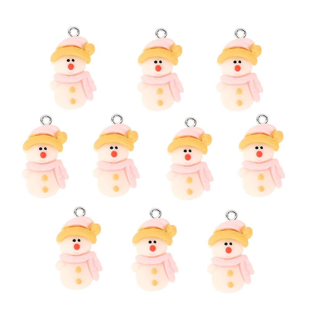 10pcs Cute Christmas Earring Resin Charms