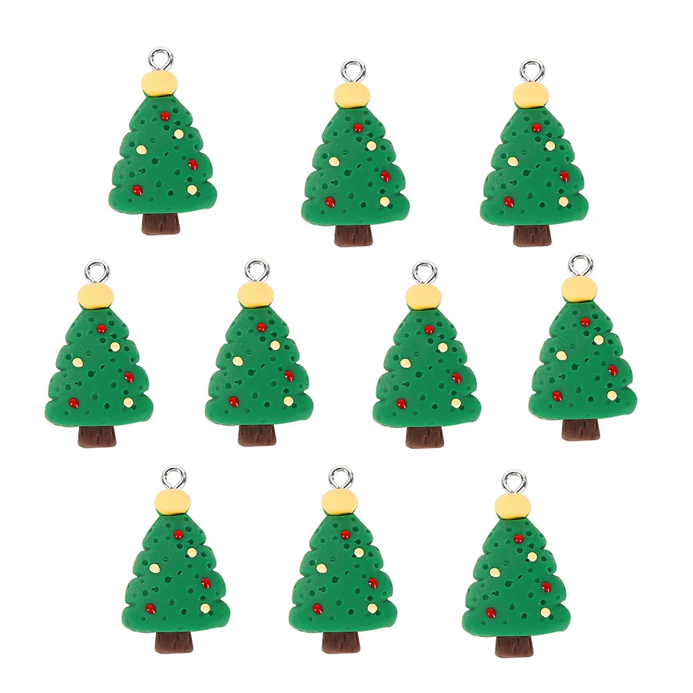 10pcs Cute Christmas Earring Resin Charms