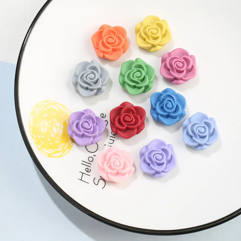 10Pcs Glitter Powder Hearts Flatback Resin Cabochons