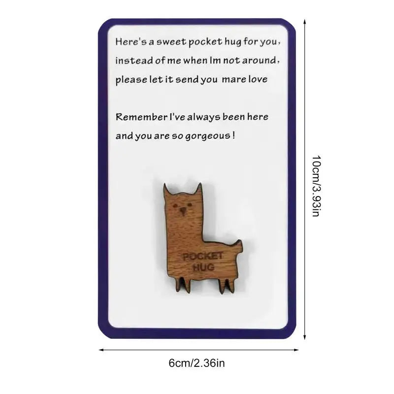 Heart Pocket Hug Wooden Hug Card Long Distance Relationship Keepsake Gift For Someone Going Through A Rough Time