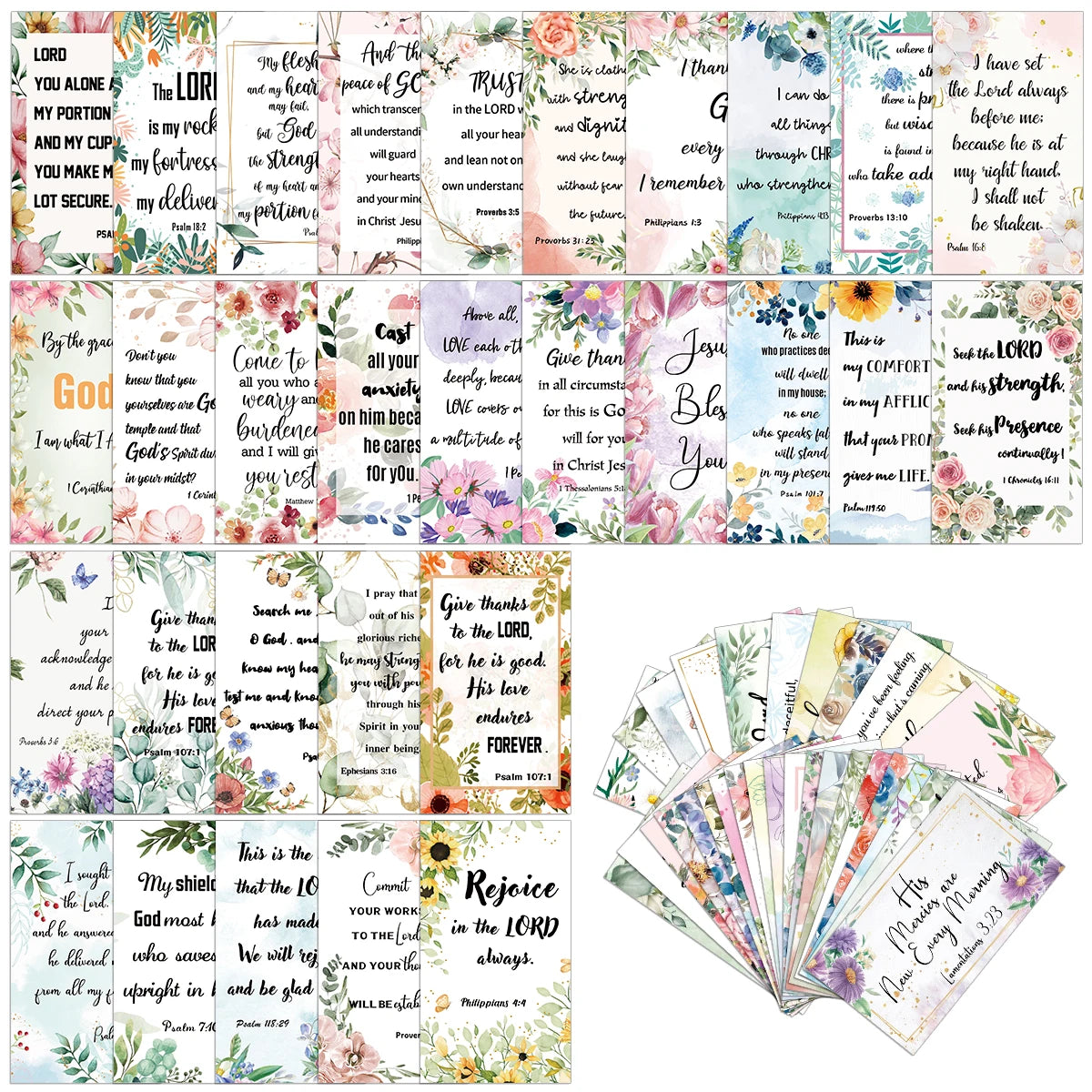 60pcs Prayer Cards,Mini Scripture Cards With Assorted Bible Verses,Christian Religious Sympathy Motivational Cards for Men,Women