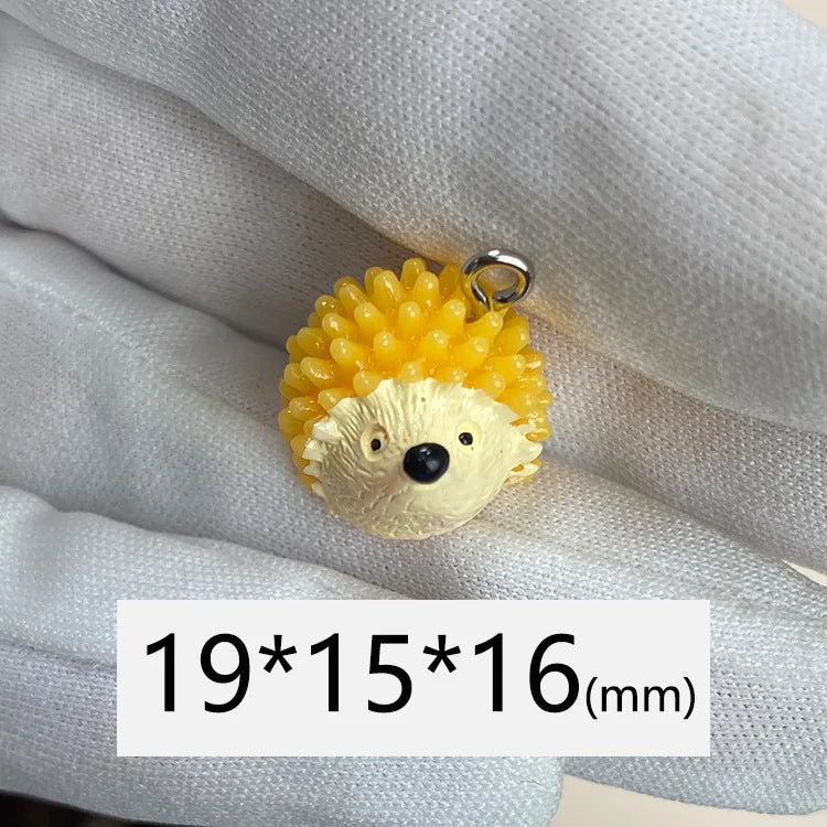 10Pcs Cute Mini Hedgehog Charms