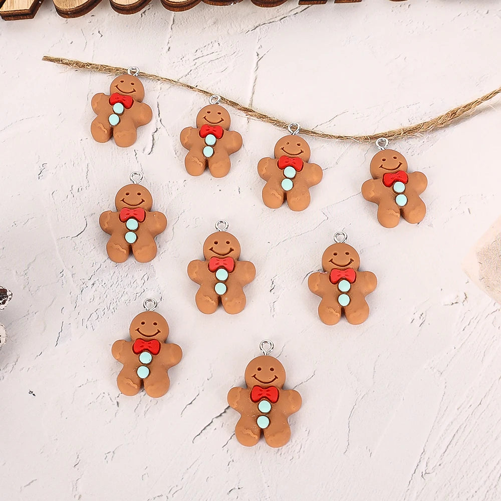 10pcs Cute Christmas Earring Resin Charms