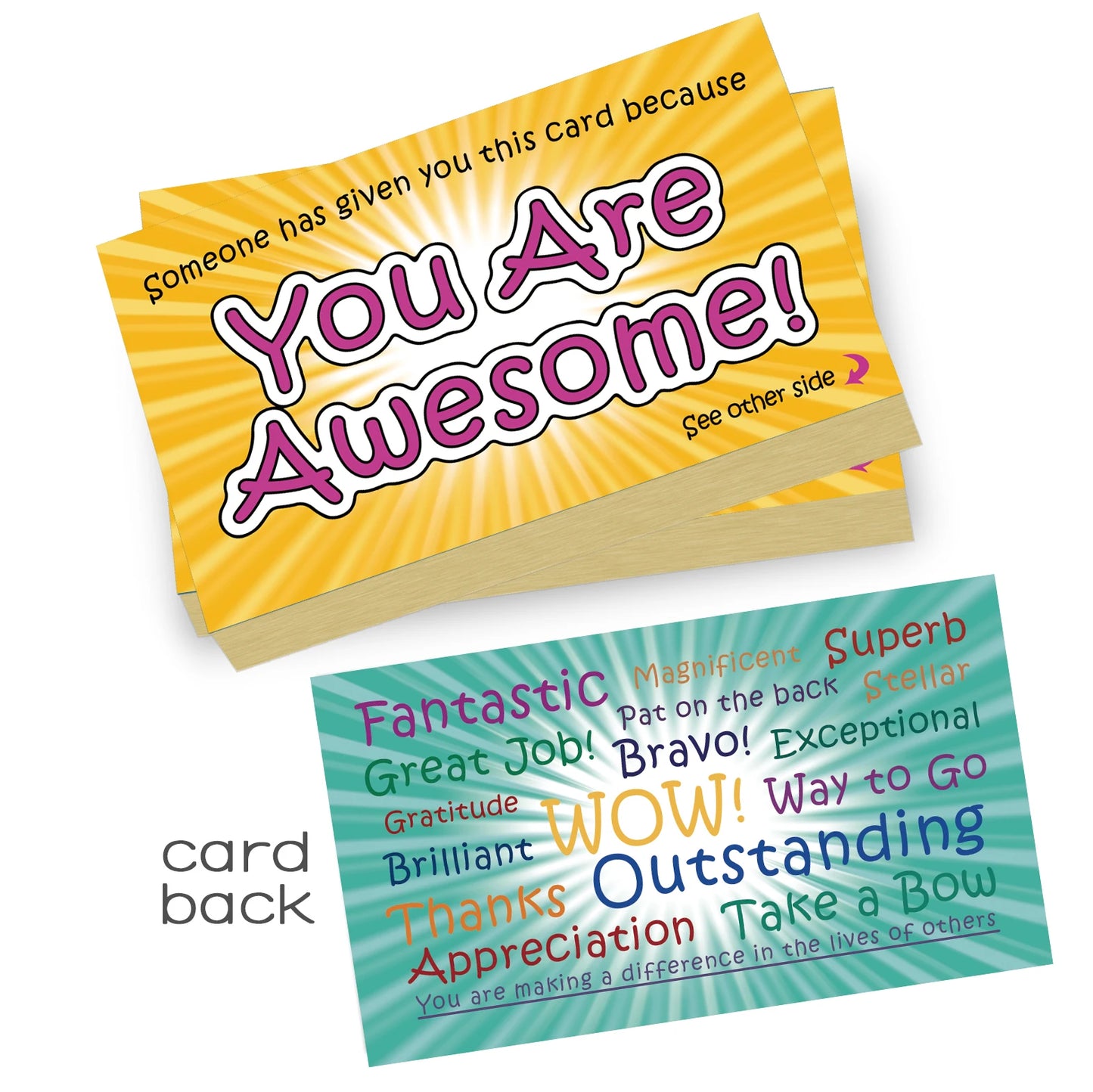 50pcs You Are Awesome Cards Positive Postcards Affirmations Kindness Employee Appreciation Card for Kids and Adults Teachers