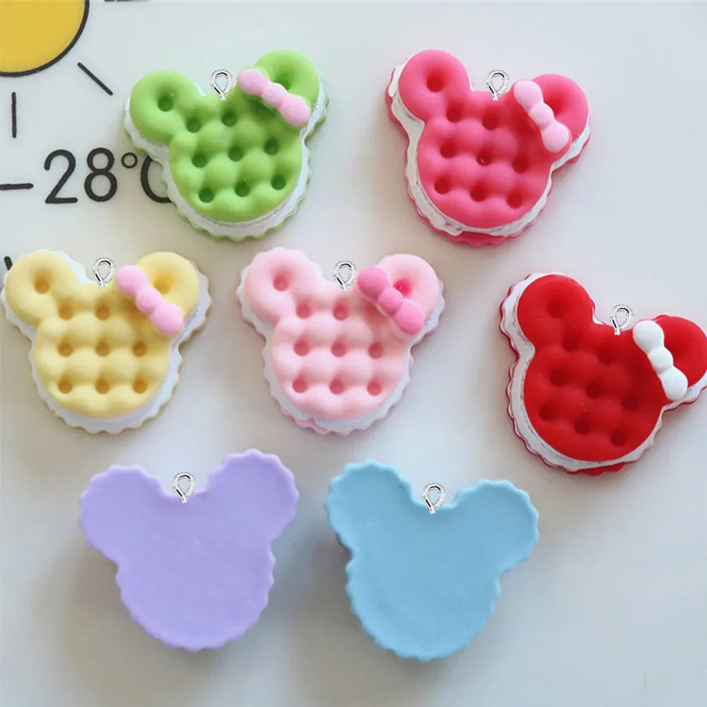 10PCS Bear Head Cookies Series Flatback Charms