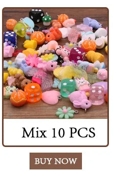 10Pcs 17X17MM Cute 7 Color Halloween Pumpkin Charms