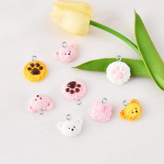 10PCS Cookie Bear Series Flat Back Charms