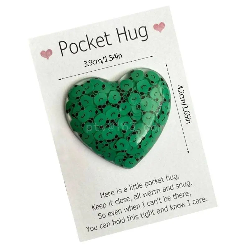 Pocket Hug Heart with Greeting Cards, Mini Heart Pocket Hug Decoration, Carry Heartwarming Message to Hug Whoever