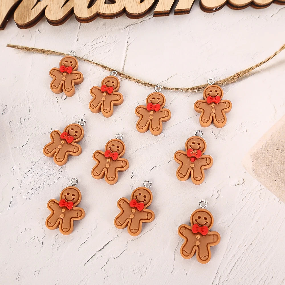 10pcs Cute Christmas Earring Resin Charms