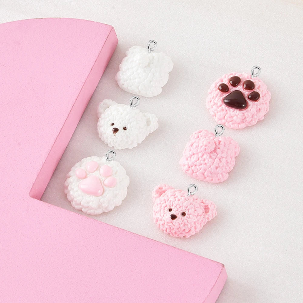 10PCS Cookie Bear Series Flat Back Charms