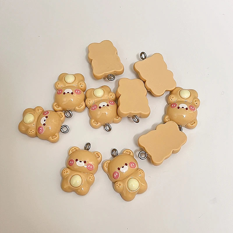 10Pcs Cute Cartoon Bear Charms