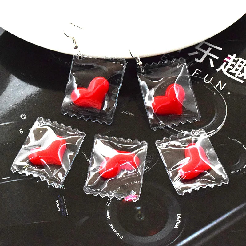 10pcs Cute Transparent Candy Small Hearts Charms