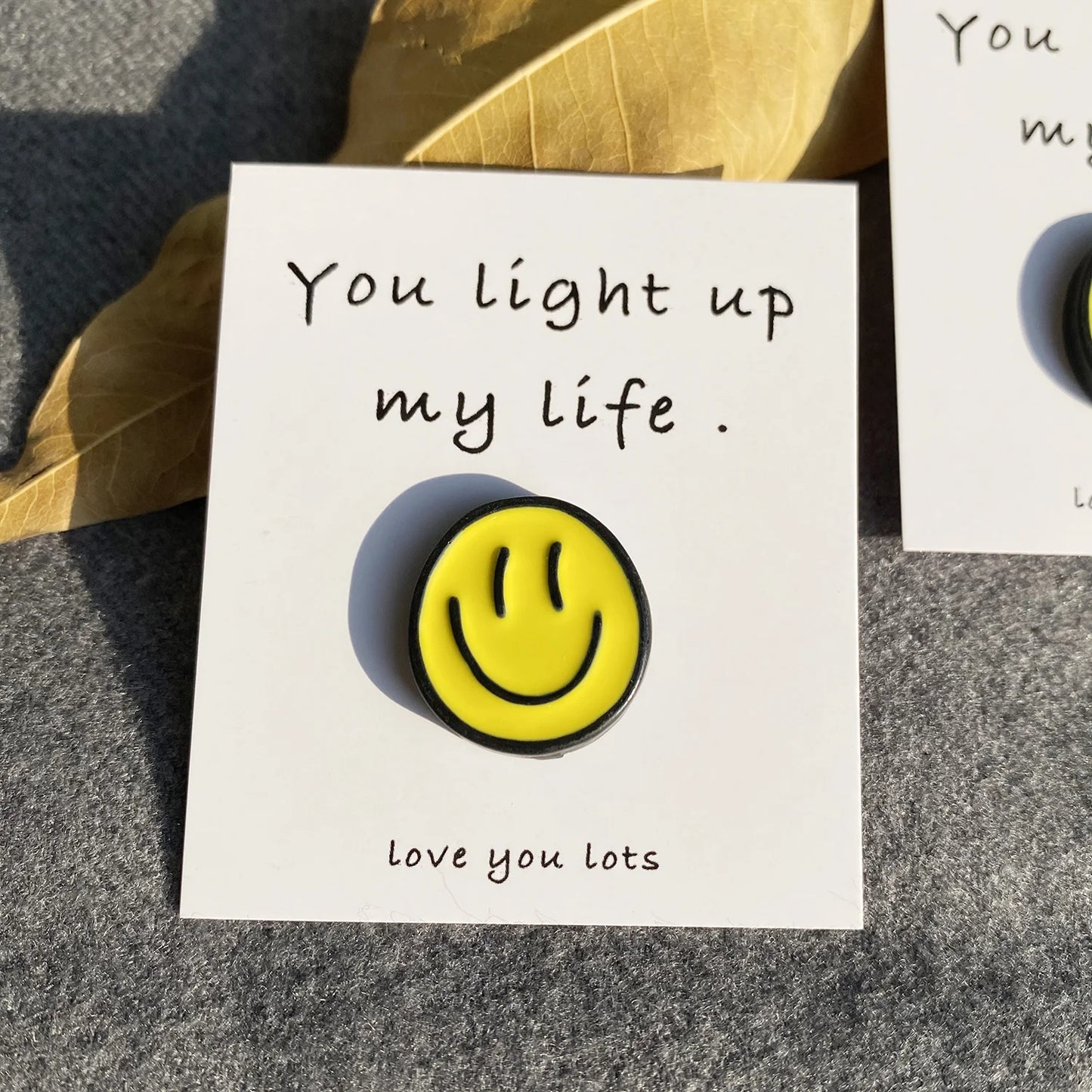 1pc Gift Decorations With Encouragement Greeting Cards,A little Pocket Hug Card, 3D resin smiley face greet card,Special Birthda