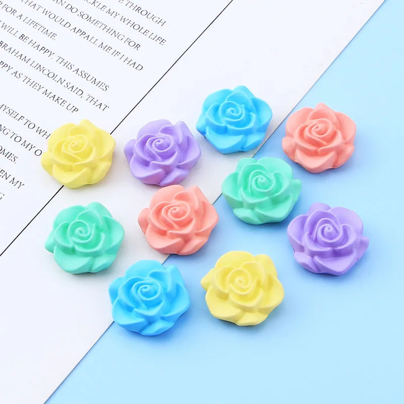 10Pcs Glitter Powder Hearts Flatback Resin Cabochons