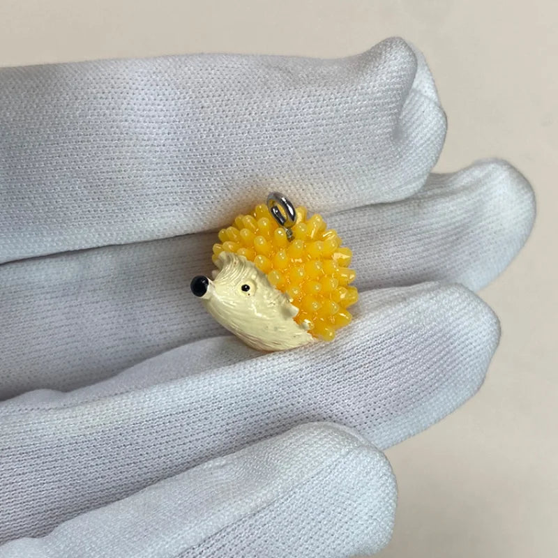 10Pcs Cute Mini Hedgehog Charms