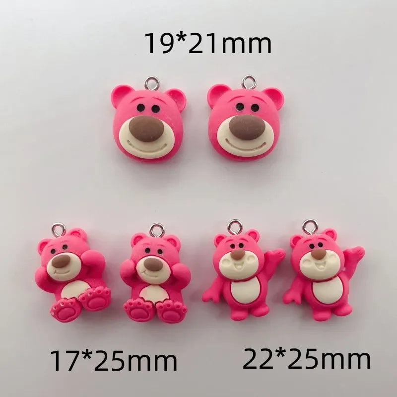 10Pcs Fashion Cute Resin Bear Pendant Charm