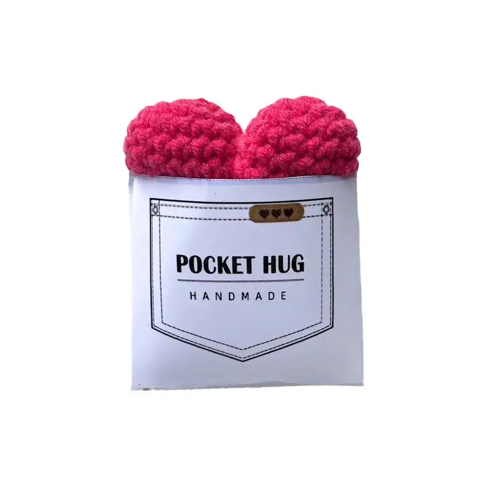 Pocket Hug Heart Greeting Crocheted Love Heart Pocket Gifts Hug Valentines Hug Pocket Token Day Handmade Birthday Crocheted C4F0