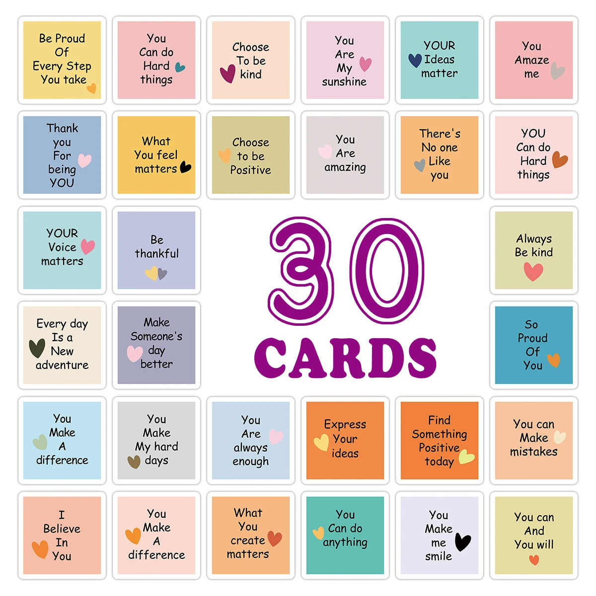 30pcs Unique Positive Cards,Inspirational And Motivational Cards for Him Her Mini Encouragement Affirmation Cards Party Supplies