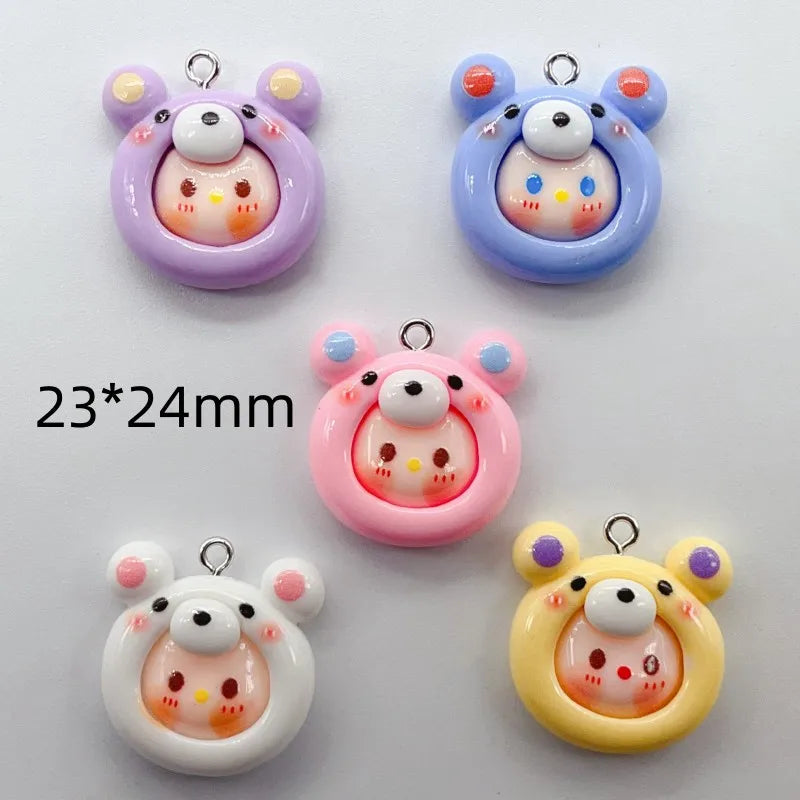 10pcs Cute Bear Head Baby Cartoon CHARMS