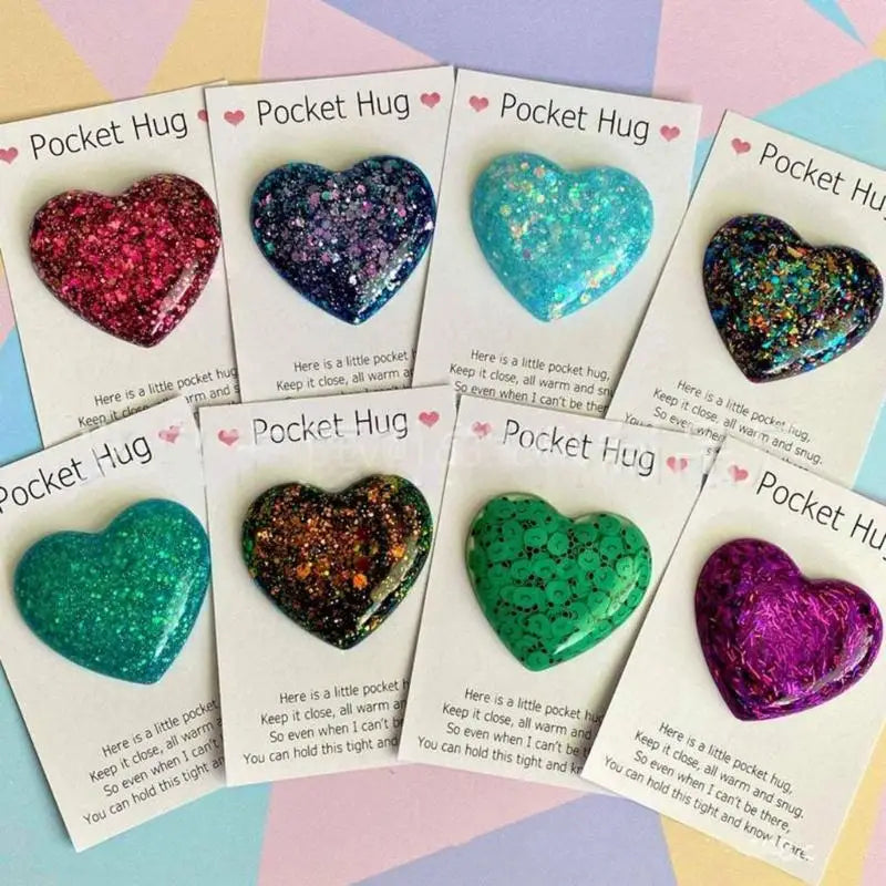 Pocket Hug Heart with Greeting Cards, Mini Heart Pocket Hug Decoration, Carry Heartwarming Message to Hug Whoever