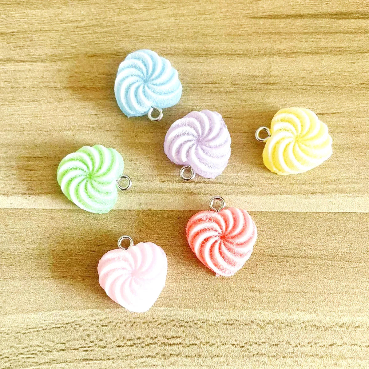 10pcs 16*18mm Simulated Colorful Heart Frosted Candy Resin Charms