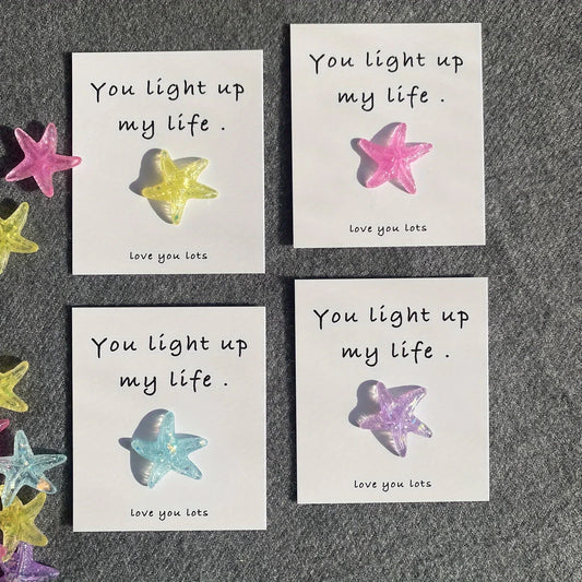 I love you more card,Cute resin stars,starfish 3D greet card,a little pocket hug card, Funny Graduation Card, Support Card