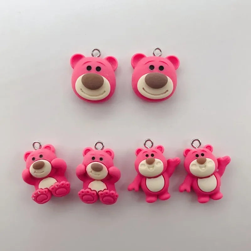 10Pcs Fashion Cute Resin Bear Pendant Charm