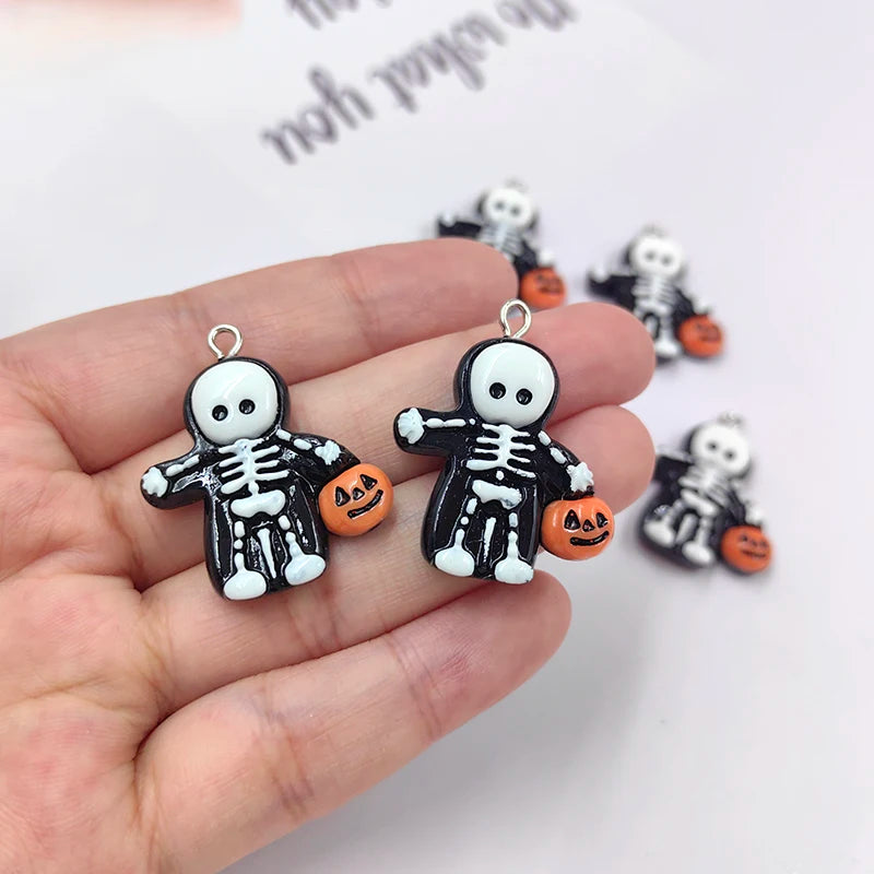 10pcs Halloween Skeleton Pumpkin Charms