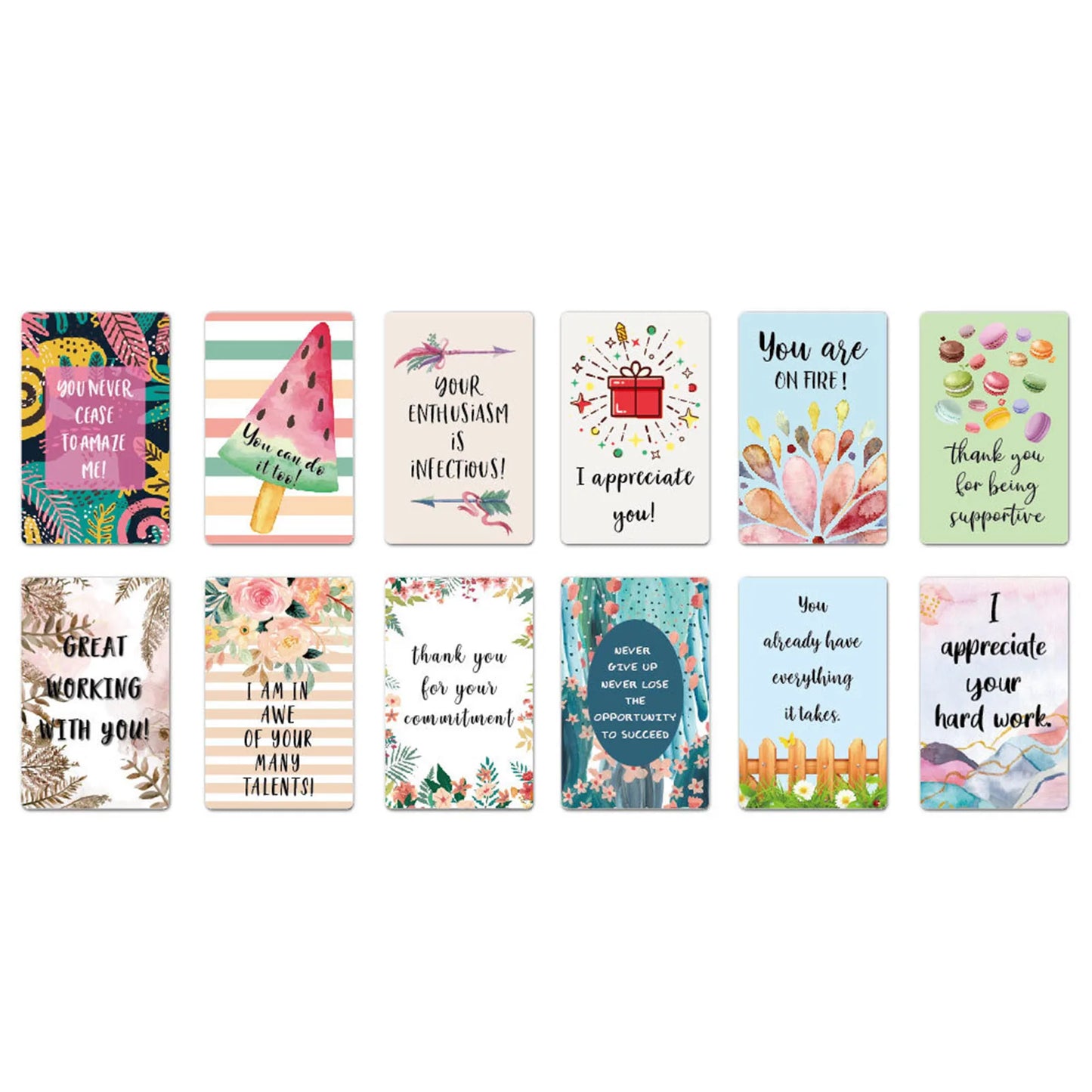 72pcs Unique Motivational Cards Thankful Mini Quote Cards Suitable for Family Friends DIN889