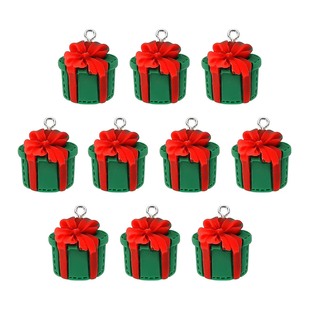 10pcs Cute Christmas Earring Resin Charms