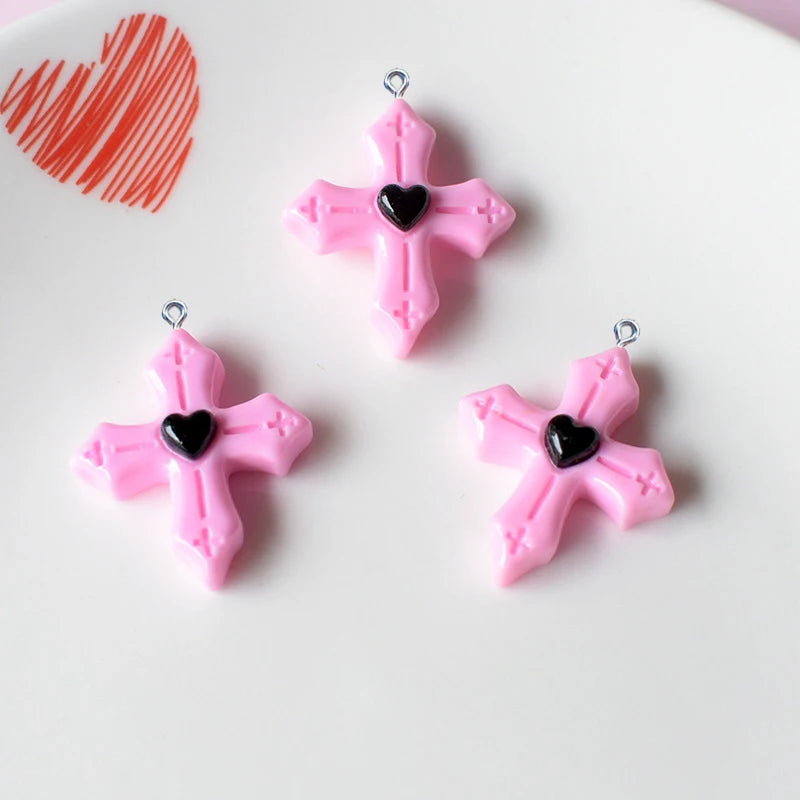 10Pcs Halloween Cross Skull Pills Resin Charms For Jewelry Making Earrings Bracelet Necklace DIY Crafts Accessories