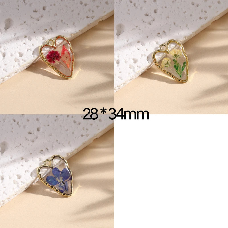 10Pcs Love Flowers Charms Alloy Plant Pendant For jewelry Making Diy Bracelet Necklace Earrings Handmade Accessories Supplies