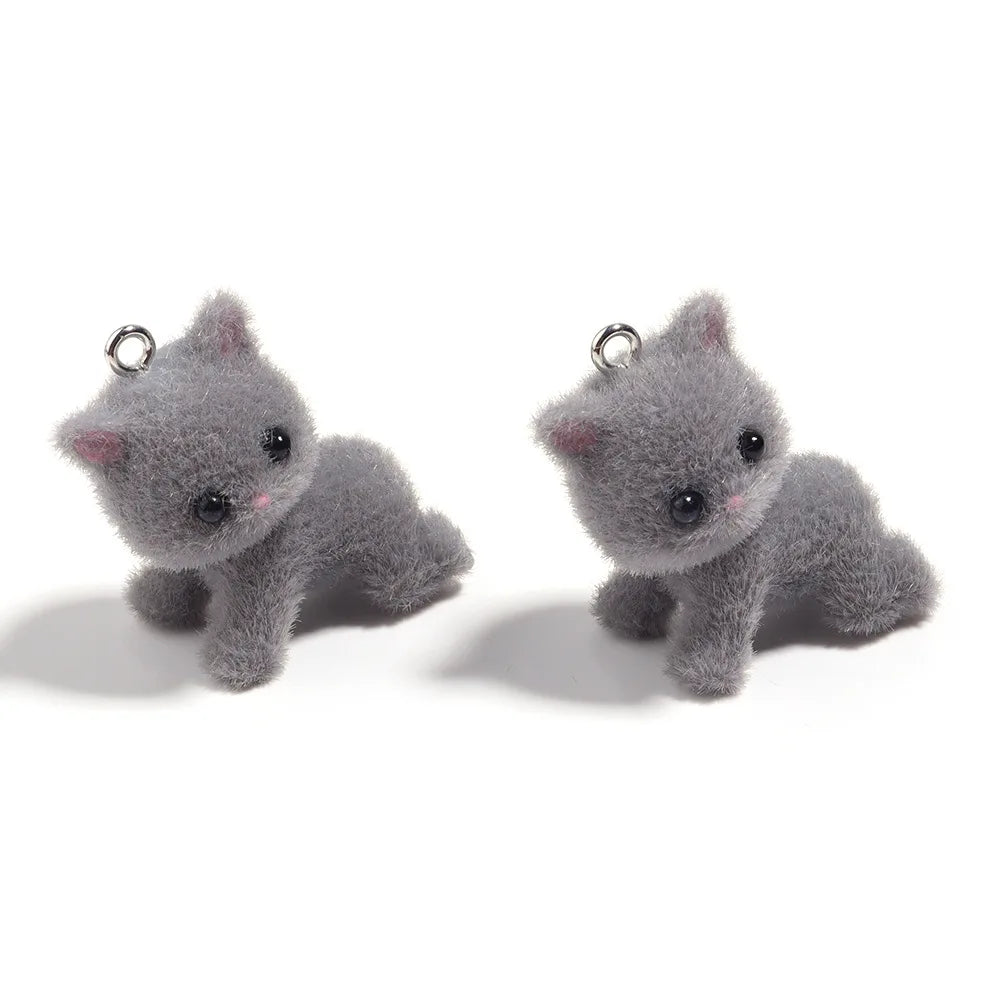 30Pcs3D Cute lying Cat Charms Resin Cat Pendant For Diy Bracelet Necklace Earrings keychain Handmade Accessories Supplies