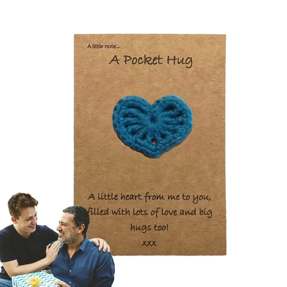 Pocket Hug Heart Crochet Keepsake Love Notes Handcrafted Cute Thoughtful Ocket Hug Heart With Card For Mother's Day End Of The