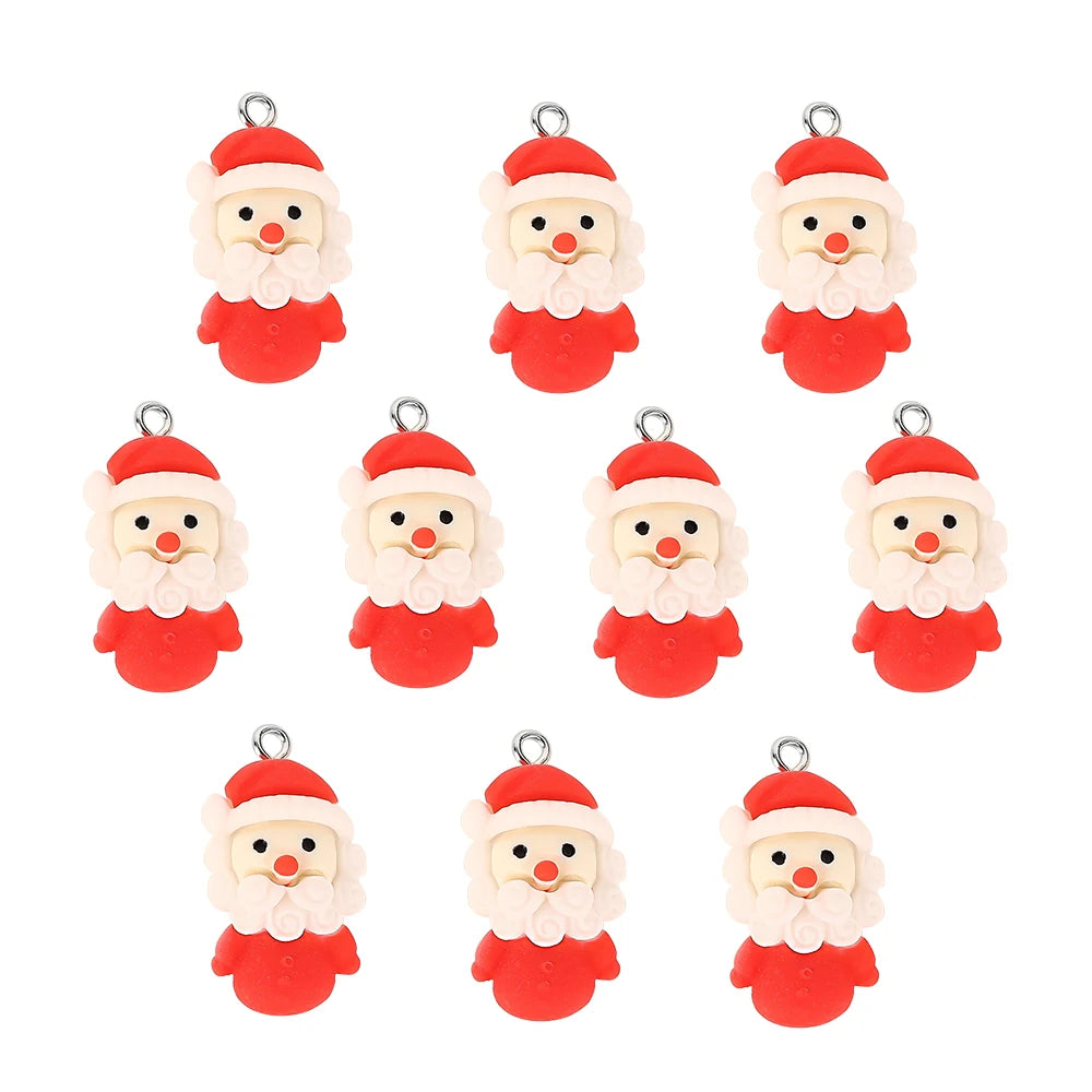 10pcs Cute Christmas Earring Resin Charms