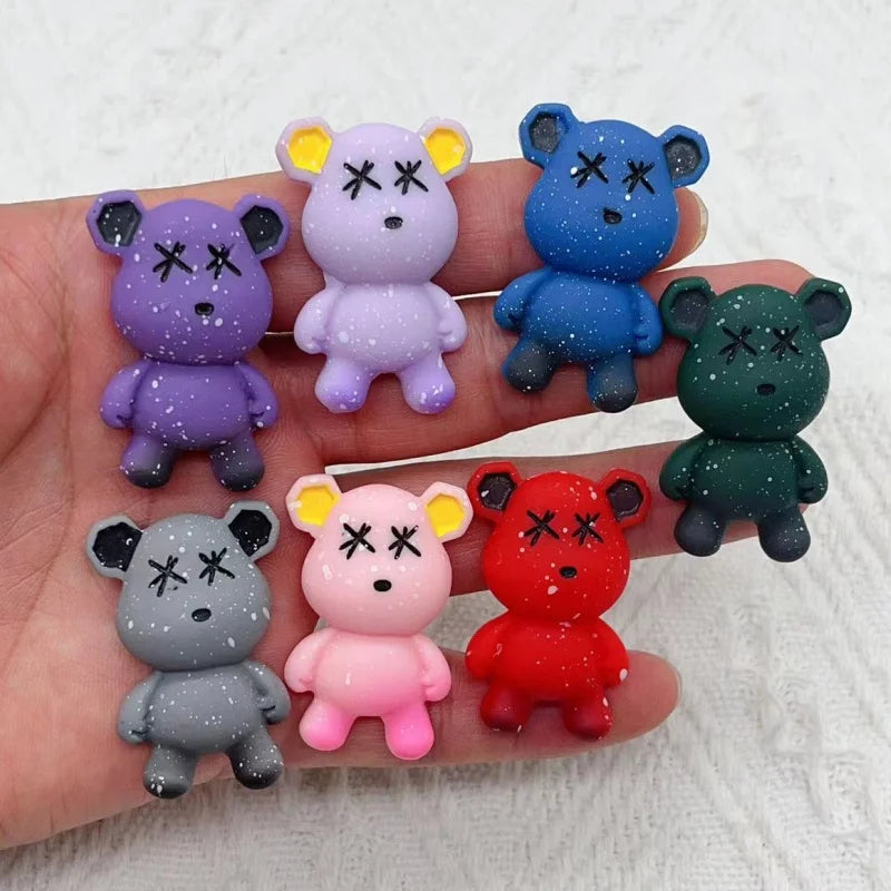 10pcs cartoon resin bear pendants