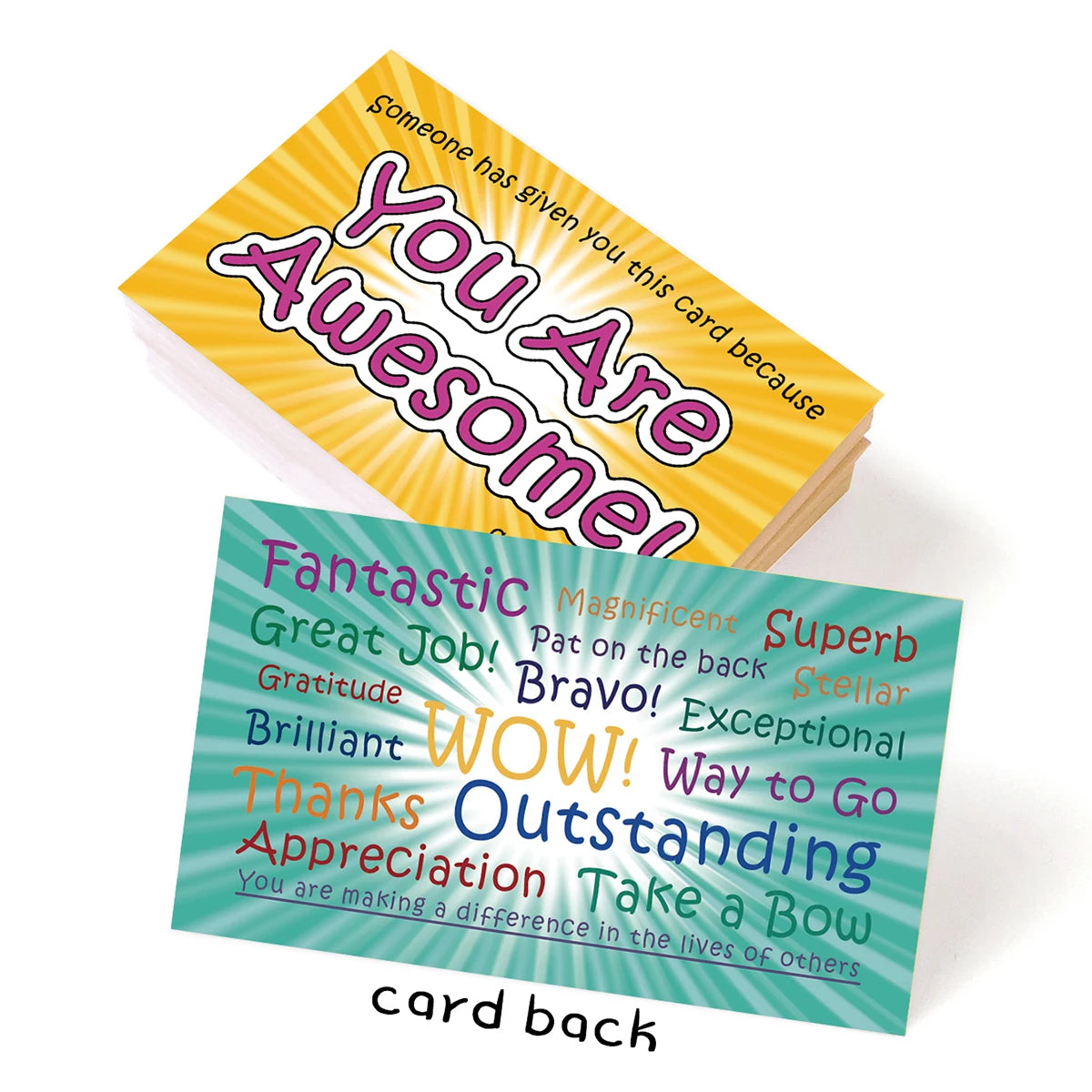 50pcs You Are Awesome Cards Positive Postcards Affirmations Kindness Employee Appreciation Card for Kids and Adults Teachers