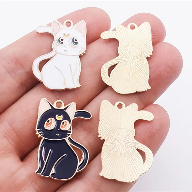 10PcsNew Arrival Cute Cat Charms Alloy Pendant For Making Diy Bracelet Necklace Earrings Keychain Handmade Accessories Supplies