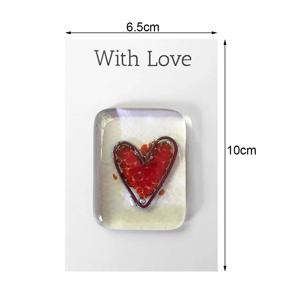 Glass Heart Pocket Hug Token Gift Cards Durable Father's Day Gifts Gift For Brithday