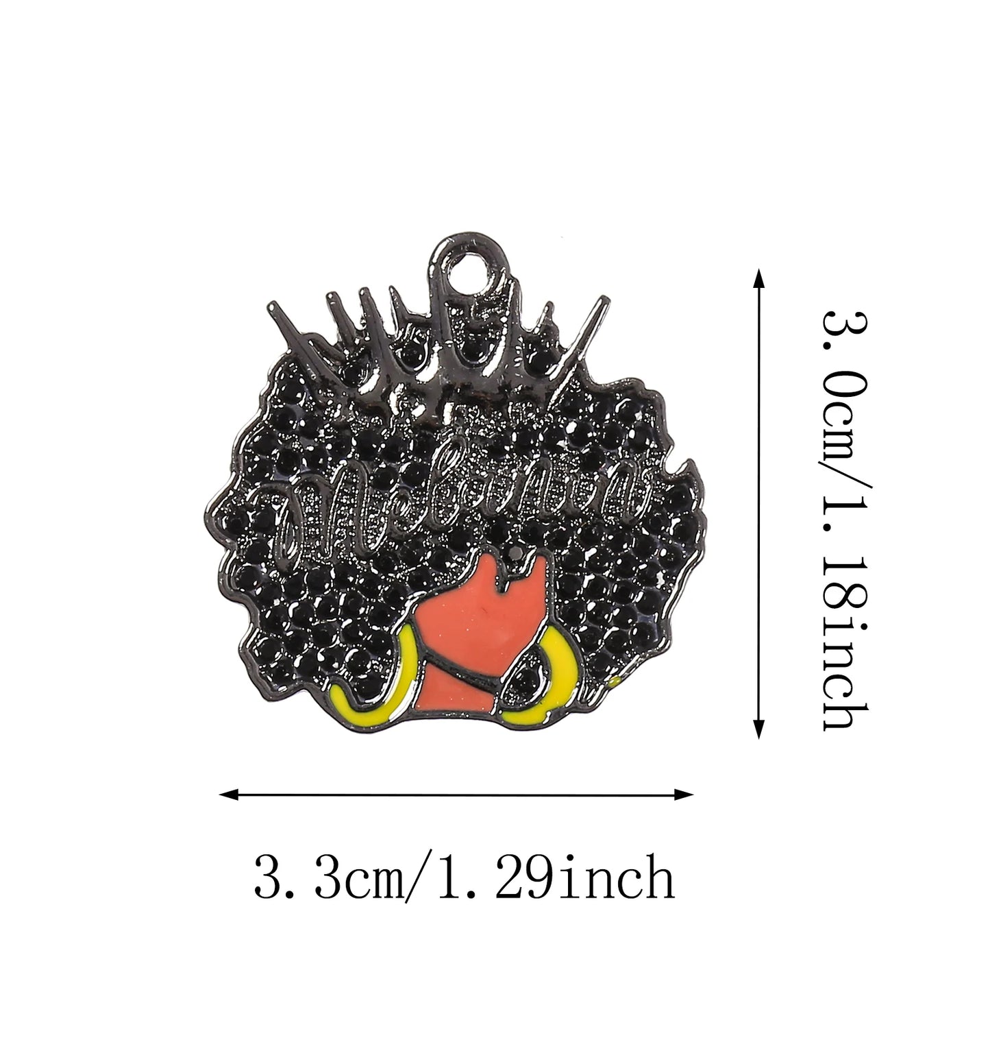 10pcs Micro Pave Afro Black Girl Charms for Bracelet Necklace Making Bling Rhinestone Melanin Jewelry Wholesale BGR198-BGR200