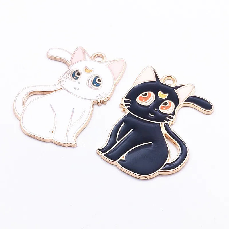 10PcsNew Arrival Cute Cat Charms Alloy Pendant For Making Diy Bracelet Necklace Earrings Keychain Handmade Accessories Supplies