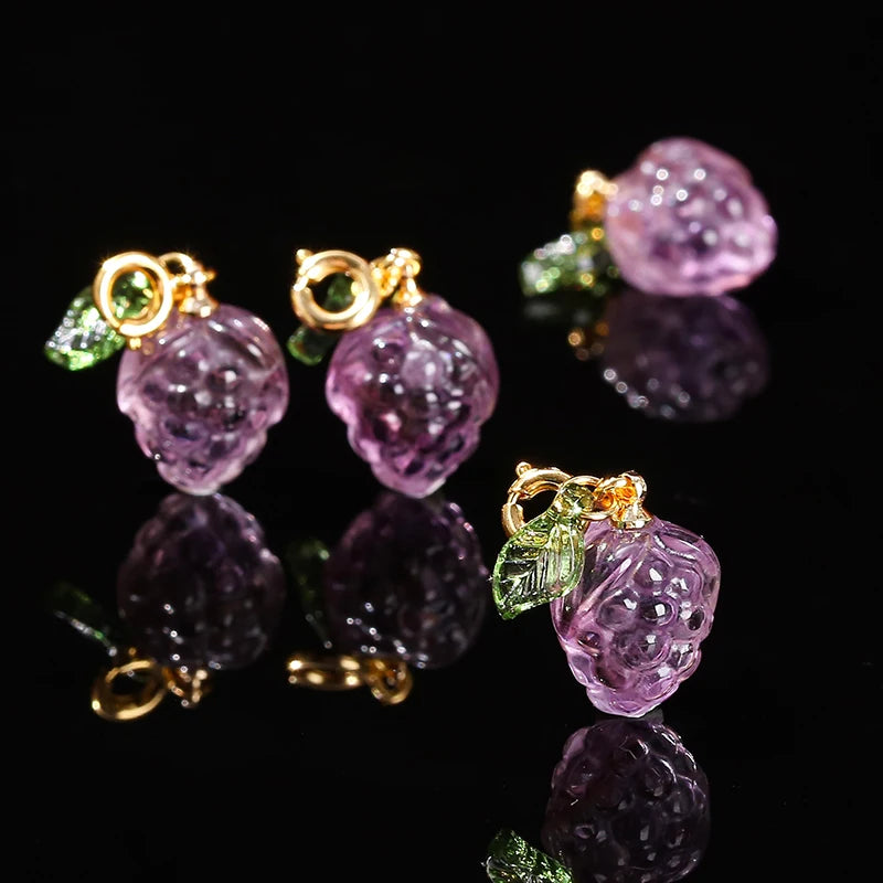 1 Pc Natural Amethyst Carved Grape Shape