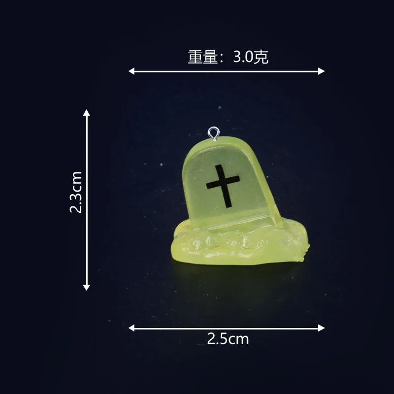 10Pcs Miniature Halloween Luminous Ghost Resin Charms For Jewelrry Making DIY Craft Earring Keychain Pendants Accessories