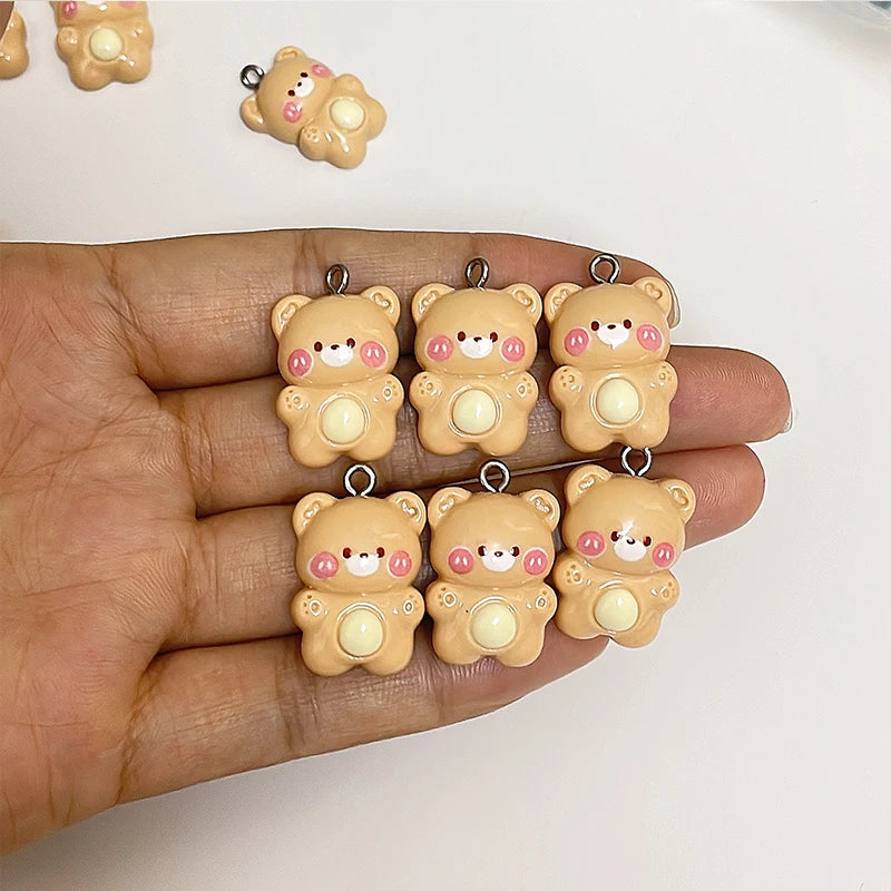 10Pcs Cute Cartoon Bear Charms