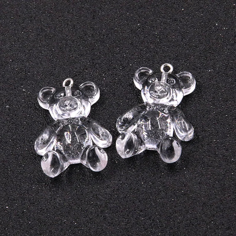 10Pcs 6 Colors 24*36mm Cute Bear Charms Resin