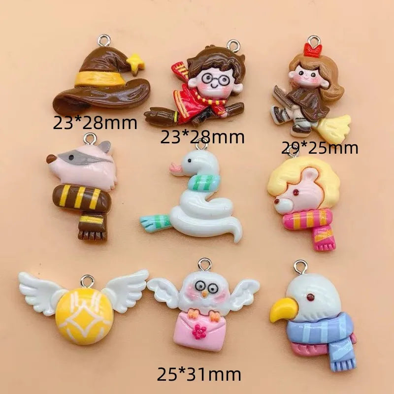 10pcs/pack Funny Cute Cartoon anime Resin Charms Pendant for DIY Earring Keychain Jewelry Making Bulk Items Wholesale