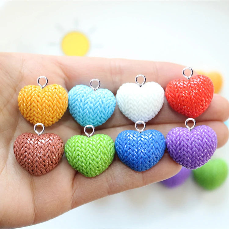 10pcs Cute Colorful Simulated Knitting Wool Charms