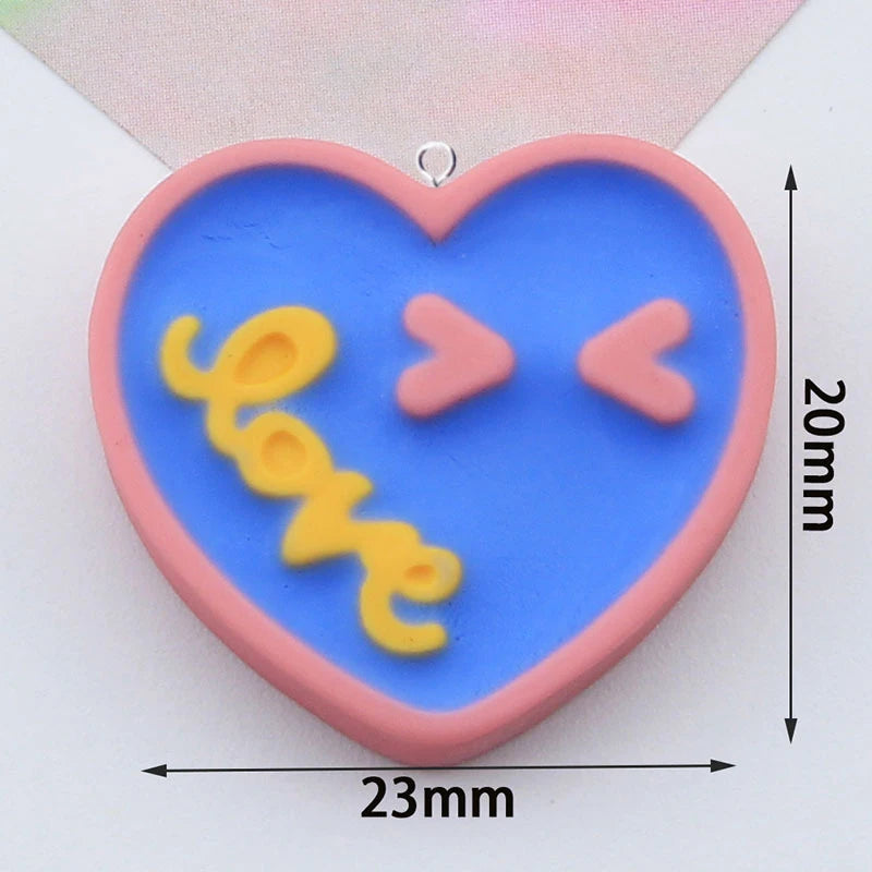 10Pcs Kawaii Cartoon Geometric Heart Star Charms For Jewelry Making Findings DIY Pendants Earrings Handmade Craft C1060