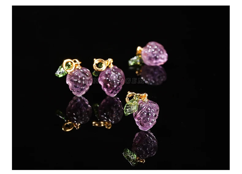 1 Pc Natural Amethyst Carved Grape Shape