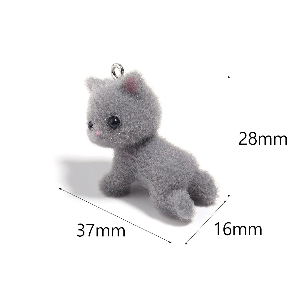 30Pcs3D Cute lying Cat Charms Resin Cat Pendant For Diy Bracelet Necklace Earrings keychain Handmade Accessories Supplies